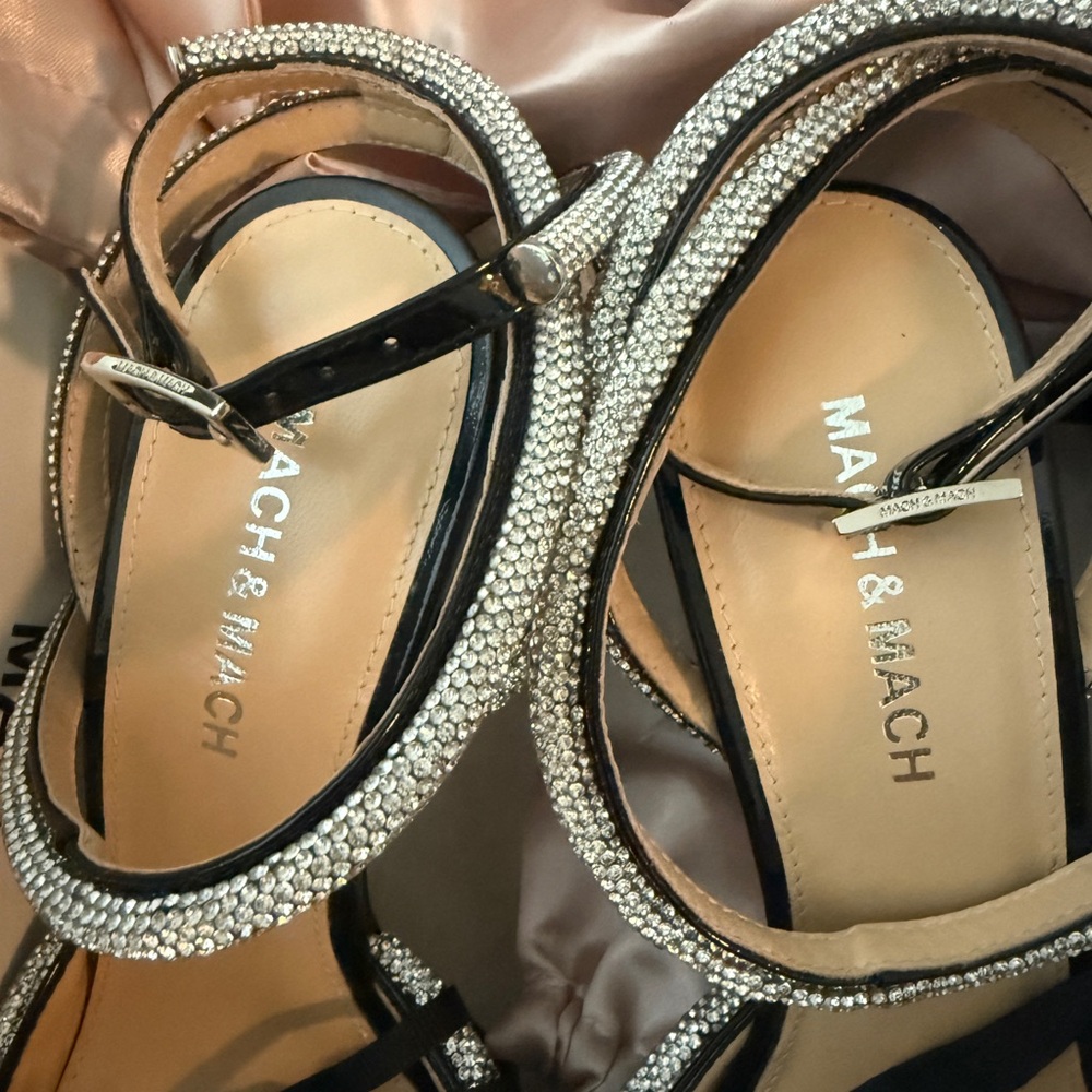 Mach & Mach Double Bow Embellished Pointed Toe Pumps - Picture 5 of 6